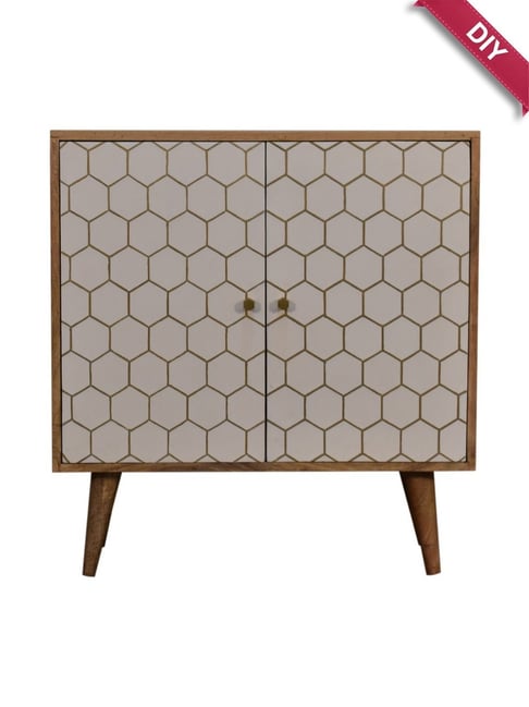 Artisan Furniture Cassia Grey &amp; Brown Wood Cabinet