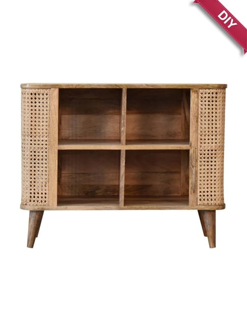 Artisan Furniture Larissa Open Double Brown Wood Cabinet