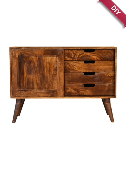 Artisan Furniture Chestnut Sliding Brown Wood Cabinet