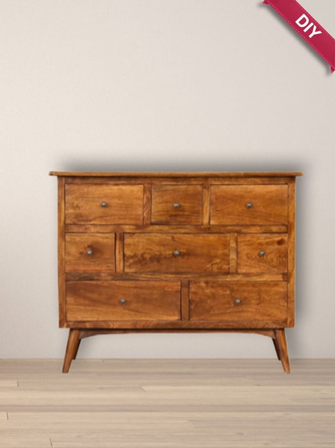 Artisan Furniture Chestnut Wood 8 Drawer Brown Wood Chest