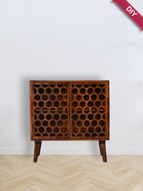 Artisan Furniture Chestnut Comb Brown Wood Cabinet