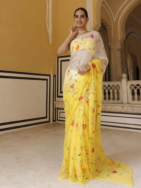 White - Chiffon - Sarees: Buy Latest Indian Sarees Collection Online
