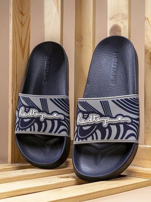 Red Tape Men's Grey Slides Sandals Floaters