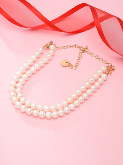 2 strand 8-9MM 4-5MM white cultured freshwater pearl Necklace 18