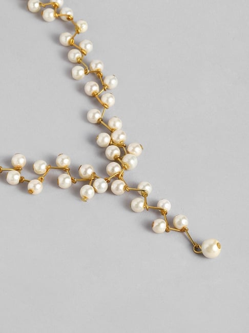Buy Zaveri Pearls Contemporary Pearls Zig Zag Necklace-ZPFK10435