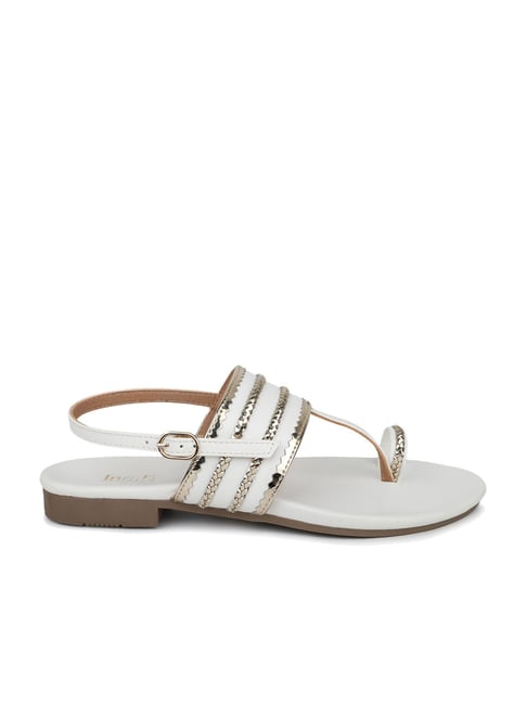 Women's White Back Strap Sandals