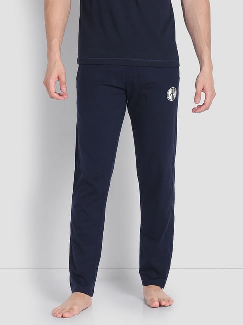 U.S. Polo Assn. Navy Blue Cotton Regular Fit Lounge Pants-picture-36