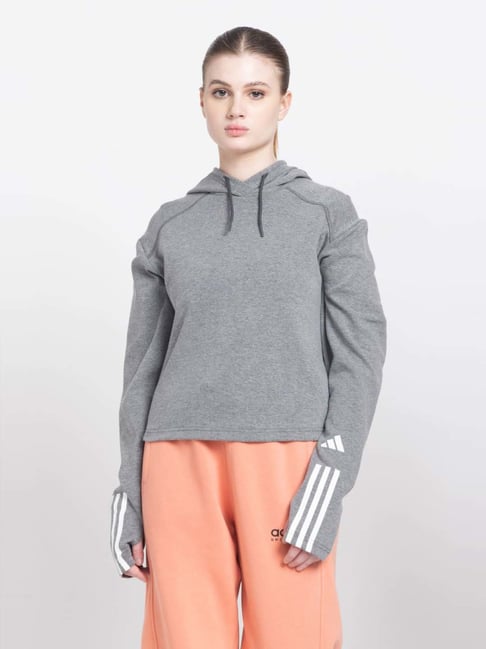 adidas Grey Regular Fit Hoodie-image-9