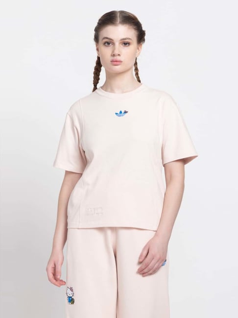 Adidas Originals Pink Cotton T-Shirt