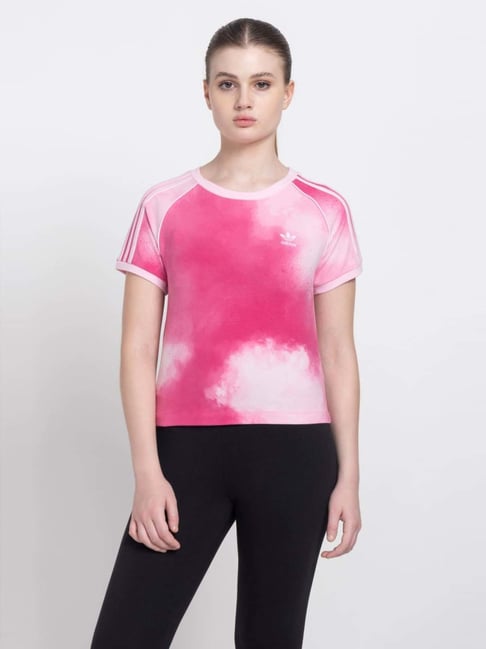 Buy Adidas Originals Pink Cotton Tie Dye T-Shirt for Women