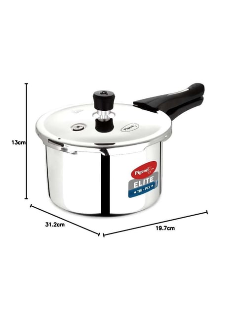 Buy Pigeon Silver Induction Elite Shine Triply Pressure Cooker at