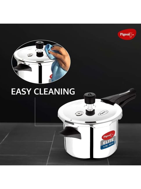 Buy Pigeon Silver Induction Elite Shine Triply Pressure Cooker at