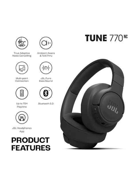 Buy JBL Tune 770NC Over Ear Wireless Bluetoot Headphones (Black
