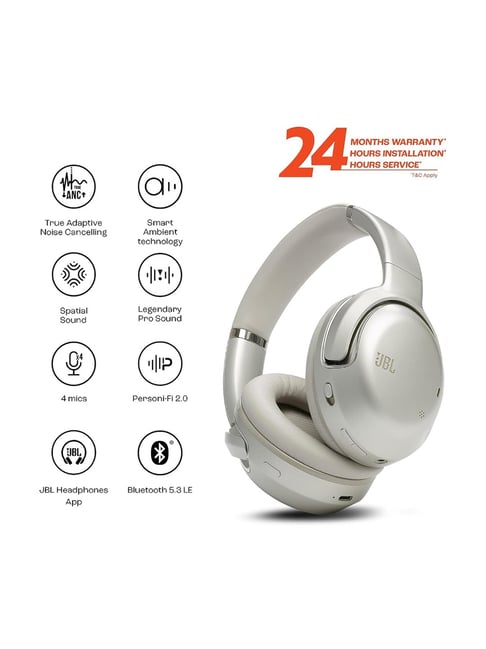  JBL Tour One M2 - Wireless Over-Ear Noise Cancelling Headphones  (Champagne) : Electronics