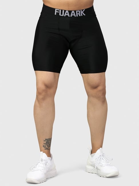 FUAARK Black Slim Fit Sports Tights