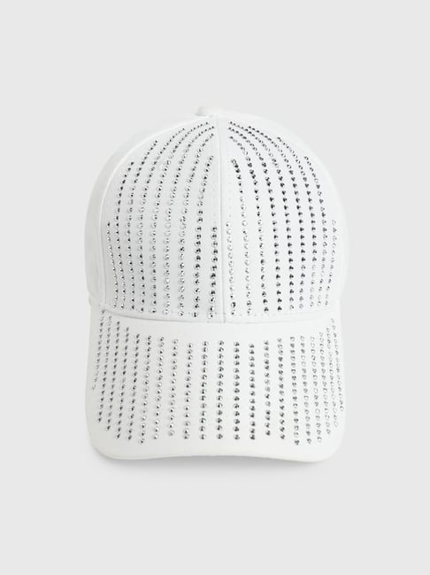 HauteSauce White Embellished Baseball Cap-picture-15