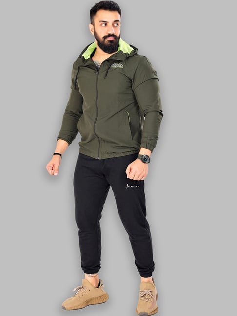 FUAARK Olive Slim Fit Sports Hoodie