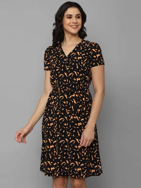 Buy Allen Solly Black Printed A Line Dress for Women Online Tata CLiQ