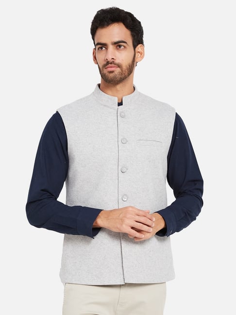 Buy Fabindia Grey Linen Comfort Fit Nehru Jacket for Mens Online @ Tata CLiQ