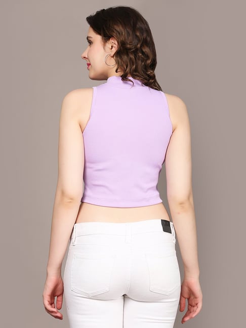 SILVERTRAQ Lavender Relaxed Fit Crop Top