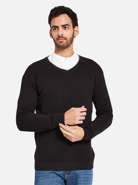 Black cotton sweaters sale