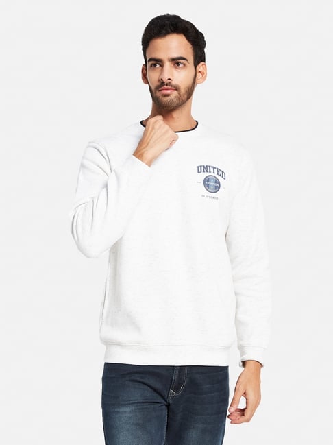 Octave White Regular Fit Sweatshirt