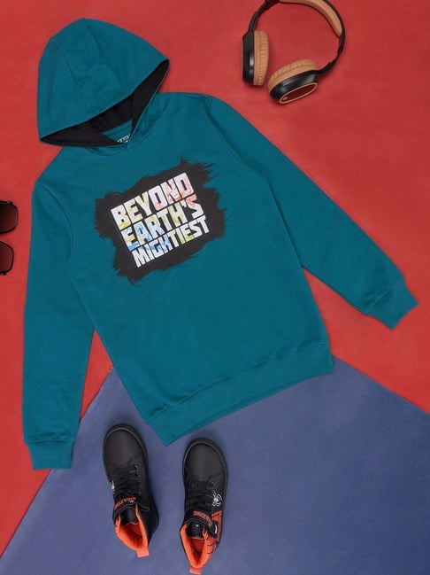 Pantaloons Junior Teal Blue Cotton Printed Full Sleeves Sweatshirt-picture-18