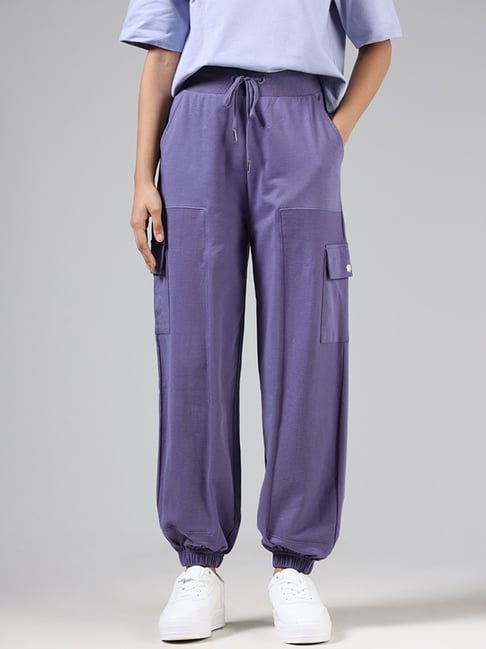 Purple discount cargo joggers