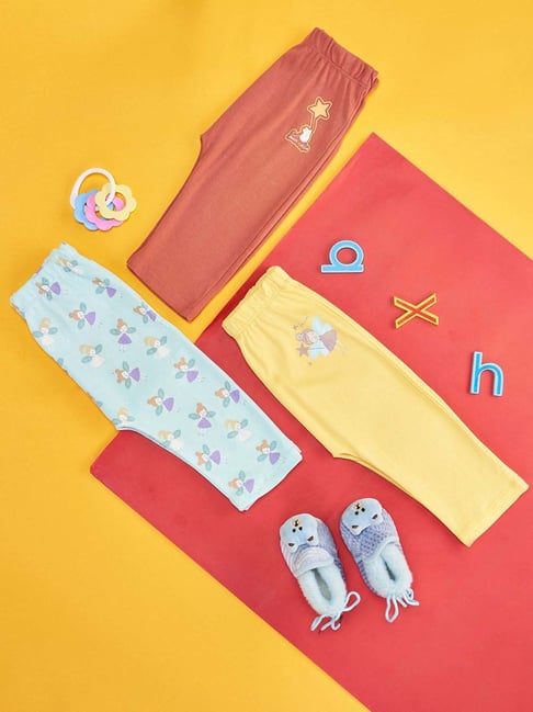 Pantaloons Baby Multicolor Cotton Printed Pants (Pack of 3)
