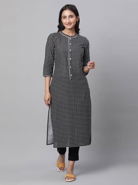 Aurelia checked outlet straight kurta