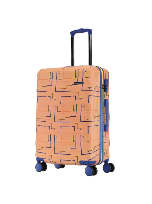 Nasher Miles Goa Hard-Sided Polypropylene Check-in Luggage Yellow Blue 24  inch |65cm Trolley
