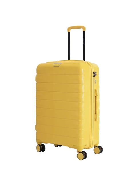Nasher Miles Vienna Hard-Sided Check-in Luggage Mustard Yellow 65cm Trolley Bag-picture-20