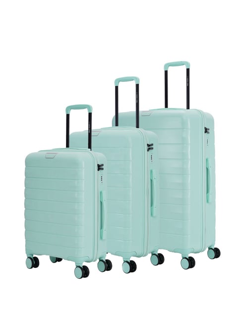 Nasher Miles Vienna Hard-Sided Luggage Set of 3 Cool Mint Trolley Bag (55, 65 & 75 cm)