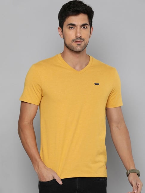 Buy Louis Philippe Jeans Yellow Cotton Slim Fit Printed Polo T-Shirt for  Mens Online @ Tata CLiQ