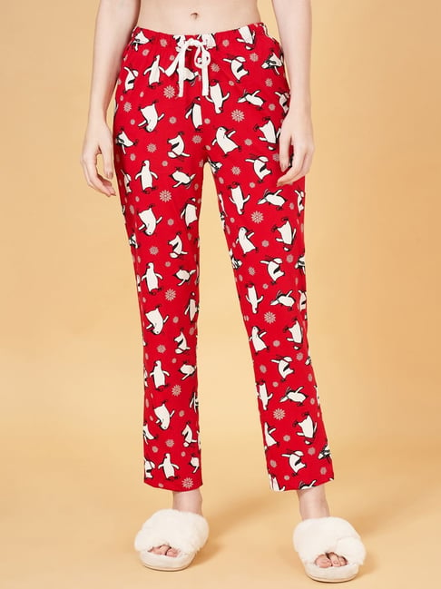 Buy Dreamz by Pantaloons Red Cotton Printed Pyjamas for Women Online @ Tata  CLiQ