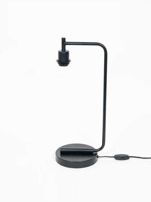 Kapoor Lamp Shades Black Metal Bond Study Table Lamp With Pleated Shade