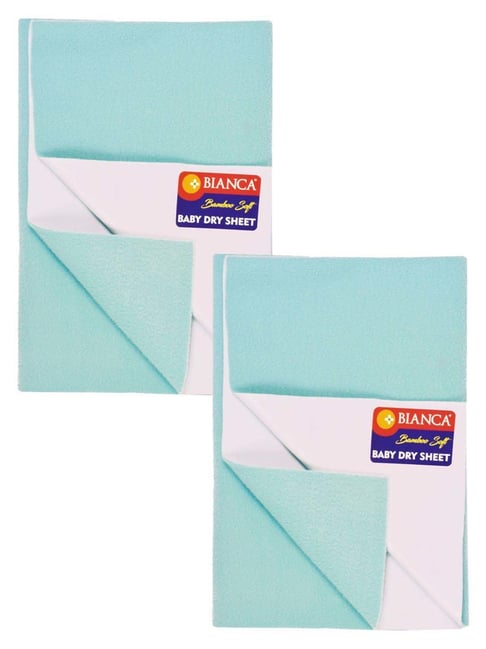 Bianca Smart Dry Sea Green Waterproof Anti-Bacterial Baby Mattress Protector Medium - Set of 2