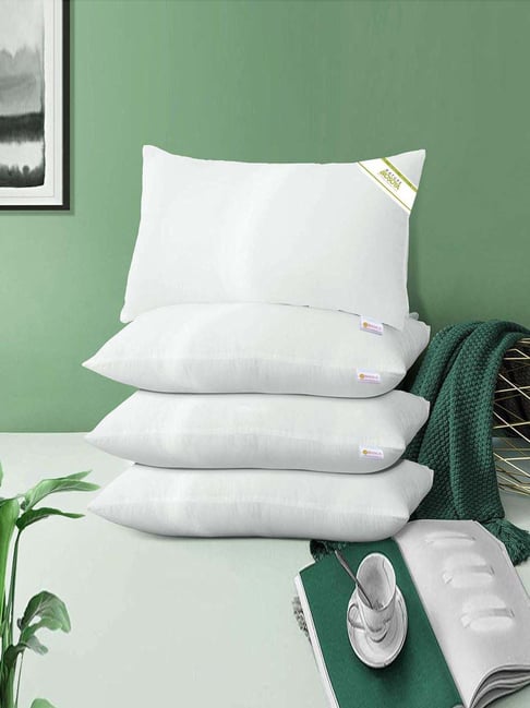 Bianca Nature Bio Soya White Anti-Stress Pillow With Natural Cotton Fabric Shell - Set of 4