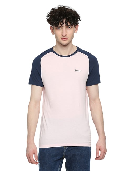 Being Human Pink & Navy Regular Fit Crew T-Shirt-picture-47