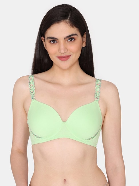 Buy Zivame Green Half Coverage Under-Wired T-Shirt Bra for Women's Online @  Tata CLiQ