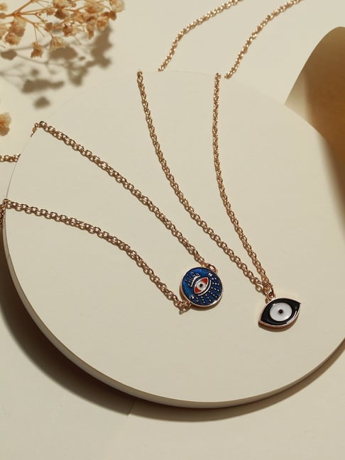 Gold Plated Blue Evil Eye Charm Bracelet – Digital Dress Room