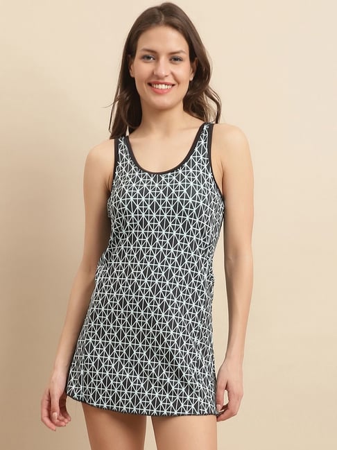 TAG 7 Black Printed Swimsuit