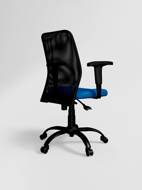 Buy Godrej Interio Poise Black Blue Mild Steel Study Chair at