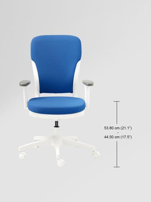 Buy Godrej Interio Motion Royal Blue White Poly fill High Back