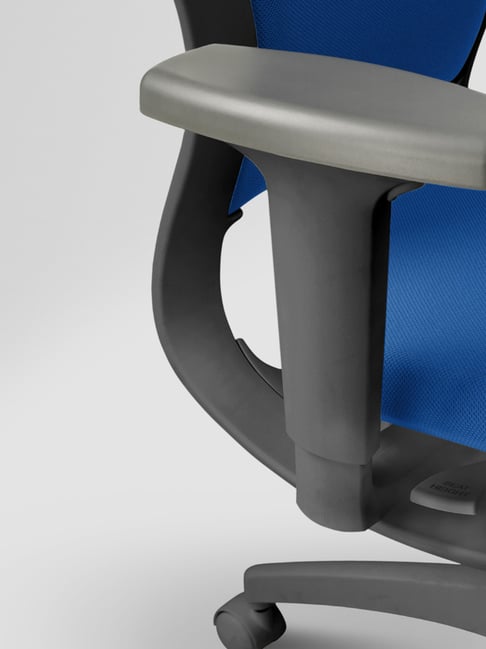 Adjustable Armrests Godrej Interio Motion Polyester Office