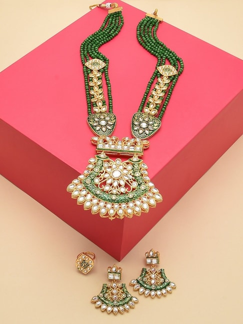 Brass Multicolor AD Jewellery Set at Rs 2700/piece in Mumbai | ID:  2851635709891