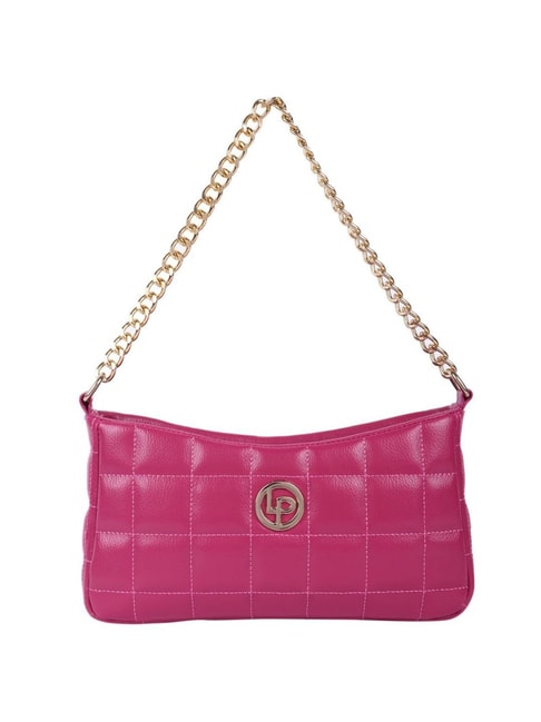 Buy Lino Perros Fuchsia Quilted Medium Shoulder Handbag Online At