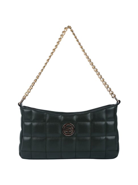Lino Perros Deep Green Quilted Medium Shoulder Handbag-picture-13