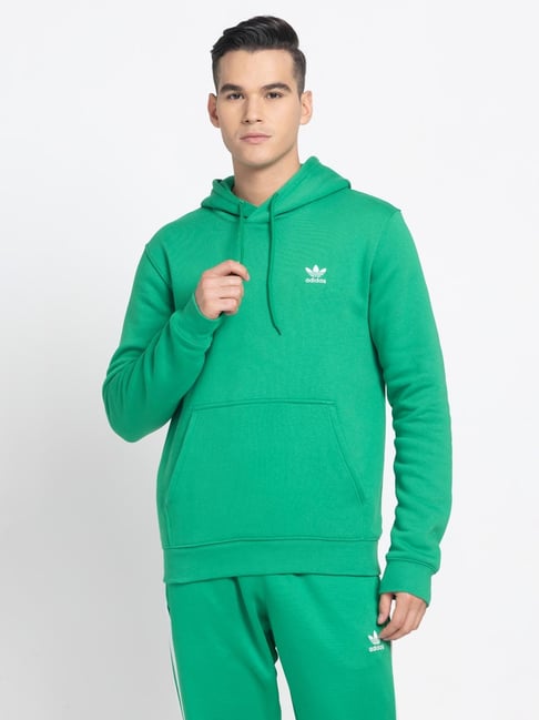 Adidas Originals Essentials Green Regular Fit Hooded Sweatshirt-image-47
