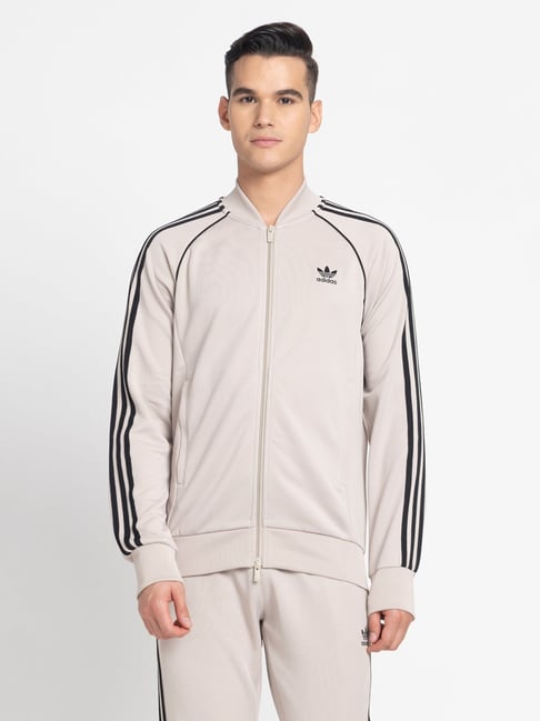 Adidas Originals Classics SST Wonder Beige Black Regular Fit Striped  Sweatshirt